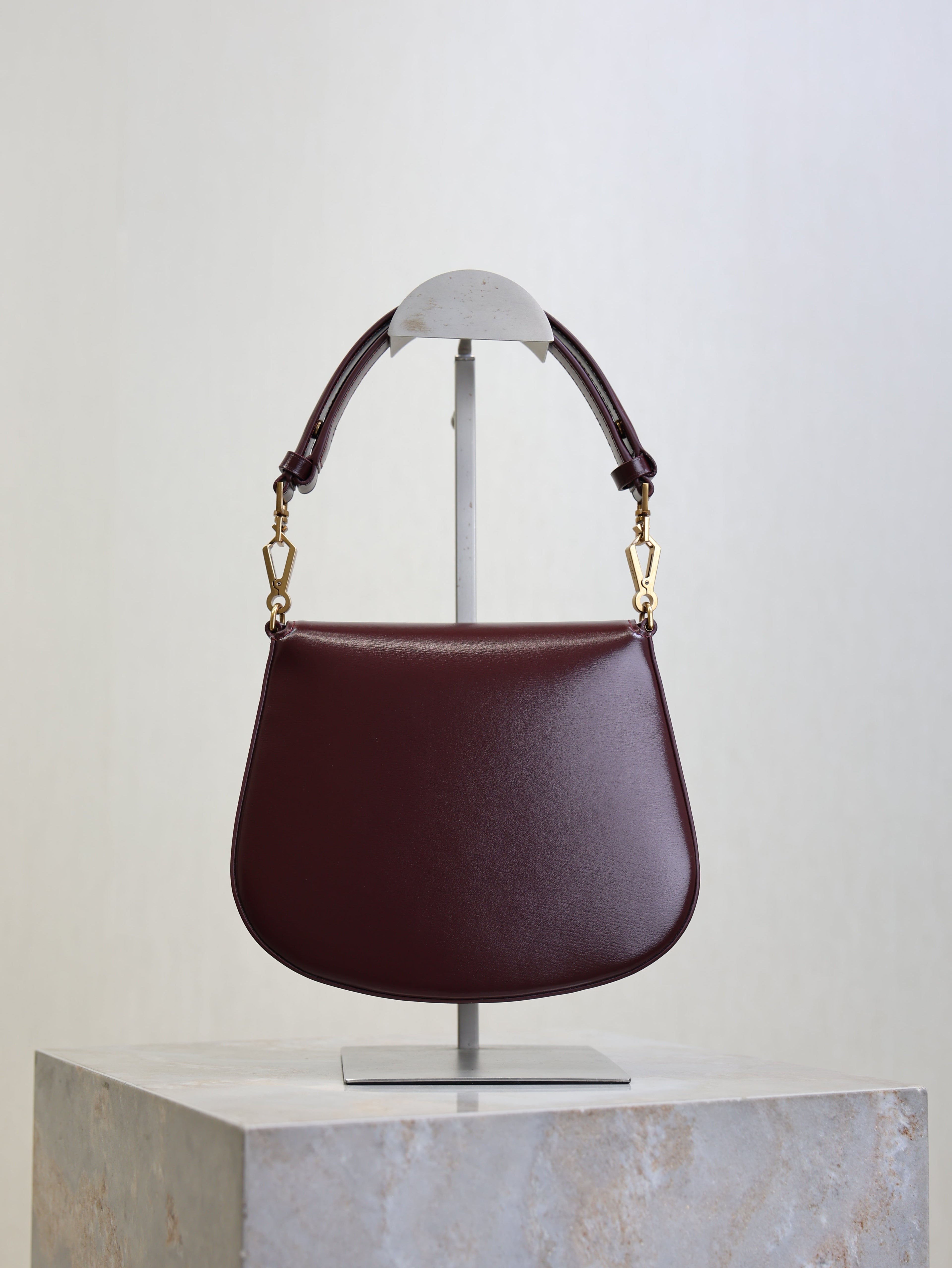 YSL 25S MINI VOLTAIRE 21 IN ROUGE CABERNET CALFSKIN SAINT LAURENT GOLD HARDWRE