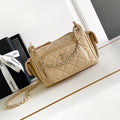 CHANEL 25S CAMERA BAG 23 IN BEIGE LAMBSKIN WITH GOLD HARDWARE
